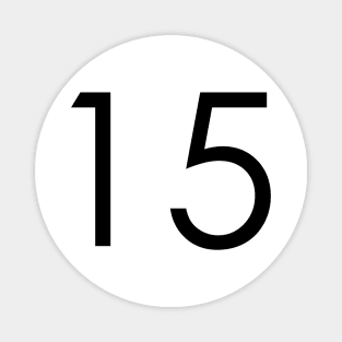 Simple Black Number #15 Fifteen Magnet